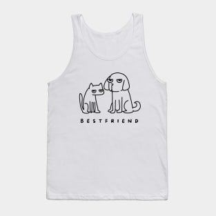 Dog and Cat Best Friends T- Shirt Tank Top